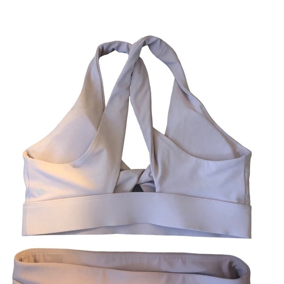 Fabletics 2PC Leggings & Sports Bra M Light Pink/Mauve Yoga Work~Out Twist Top - Picture 4 of 8